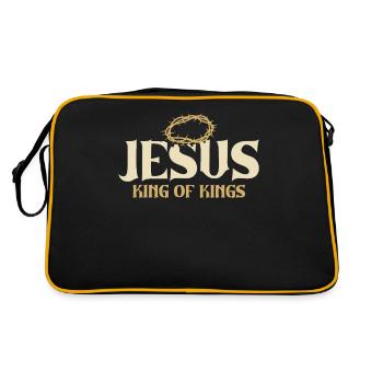 Jesus König Der Könige Dornenkrone Passion - Retro Tasche - Schwarz/Gold - Hinten