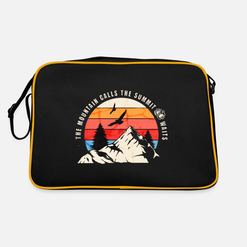 Der Berg Ruft das Gipfelbier wartet Bergsteiger, Retro Tasche