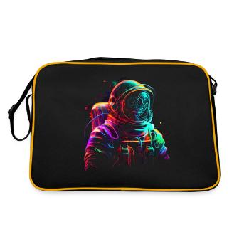 Outer Space Line Art Coloré Fun Spaceman - Sac Retro - noir/or - Dos