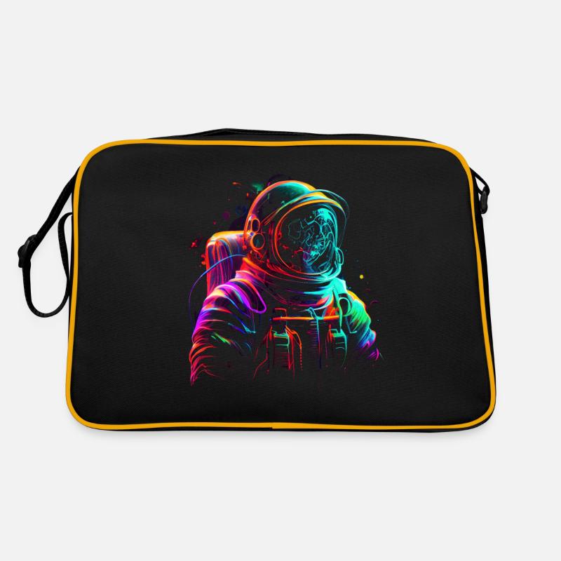 Outer Space Line Art Colorful Fun Spaceman Retro Bag
