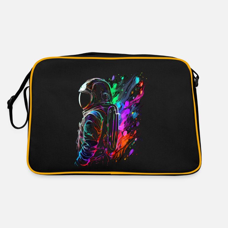 Outer Space Splash Art Bunte Spaß Spaceman Retro Tasche