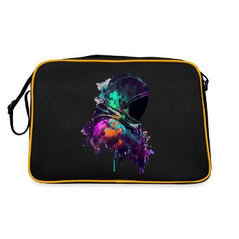 Outer Space Drippin Paint Art Fun Spaceman - Sac Retro - noir/or - Dos