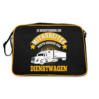 Bedeutende Mitarbeiter Größe Dienstwagen Trucker - Retro Tasche - Schwarz/Gold - Hinten