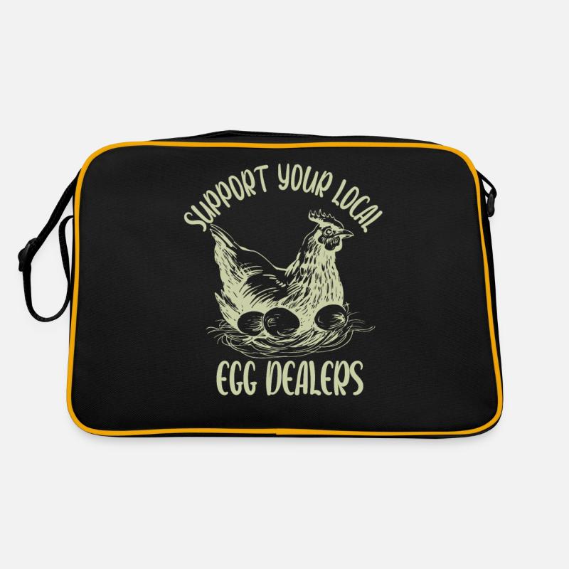 Support Your Local Egg Dealer Funny Eggs Retro Bag