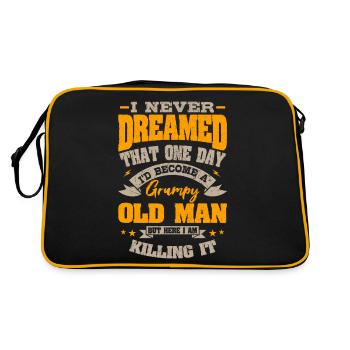 Grumpy Old Man Grandpa Grandpa Father's Day - Retro Bag - black/gold - Back