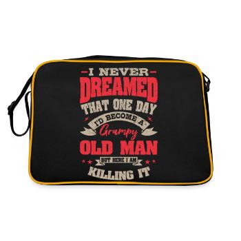 Mürrischer Alter Mann Opa Großvater Vatertag - Sac Retro - noir/or - Dos