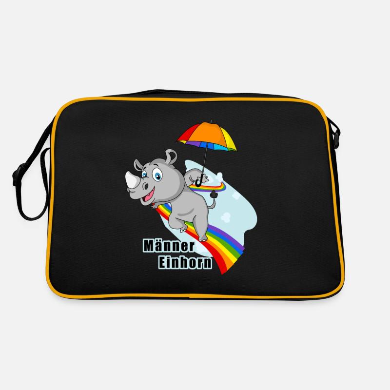 Männer Einhorn auf dem Regenbogen Retro Tasche