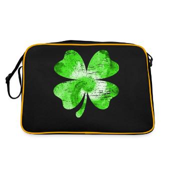 St. Patrick's Day Tie Dye Kleeblatt Go Lucky Vintage - Retro Tasche - Schwarz/Gold - Hinten