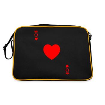 Passendes Paar - Königin der Herzen - Retro Tasche - Schwarz/Gold - Hinten