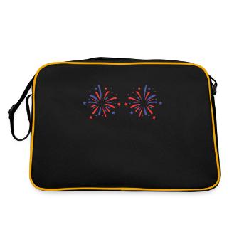 Lustige 4. Juli Feuerwerk Amerikaner US-Patriot - Retro Tasche - Schwarz/Gold - Hinten