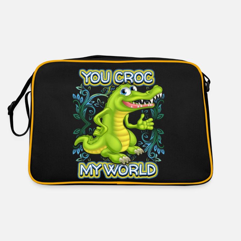 Crocodile Crocodile, disant, jeu de mots, Saint-Valentin Sac Retro