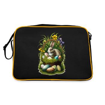 Lapin de Pâques avec œufs de Pâques Pâques - Sac Retro - noir/or - Dos