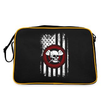 Patriotische Darts Werfen USA Amerikanische Flagge - Retro Tasche - Schwarz/Gold - Hinten