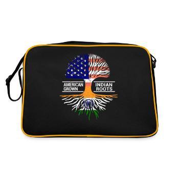 American flag Indian India roots Punjab - Retro Bag - black/gold - Back