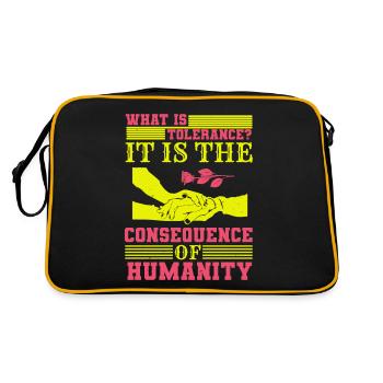 QU’EST-CE QUE LA TOLÉRANCE C’EST LA CONSÉQUENCE DE L’HUMANITÉ - Sac Retro - noir/or - Dos