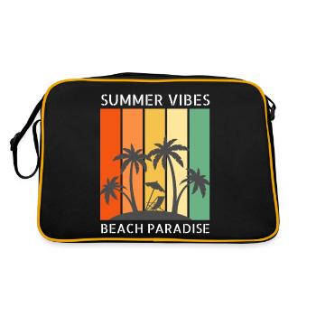 Ambiance estivale - Été, Vacances, Plage - Sac Retro - noir/or - Dos