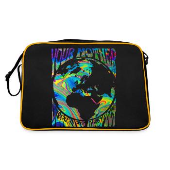 Tag der Erde Muttertag deine Mutter Respekt - Retro Tasche - Schwarz/Gold - Hinten