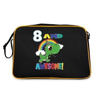 8 And Awesome Birthday Dino Boy - Retro Bag - black/gold - Back