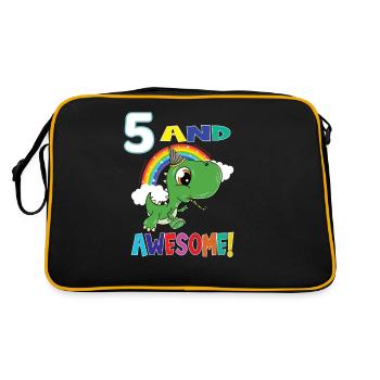 5 Et génial anniversaire Dino Boy cinq ans - Sac Retro - noir/or - Dos