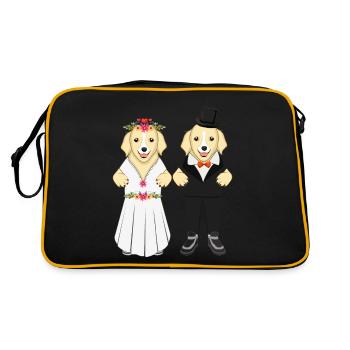 Amoureux des chiens mariés - Sac Retro - noir/or - Dos