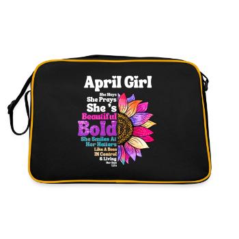 April Girl She Slays She Prays She's Beautiful - Retro Bag - black/gold - Back