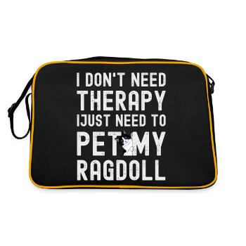 I don't need therapy, but a purring cat. - Retro Bag - black/gold - Back