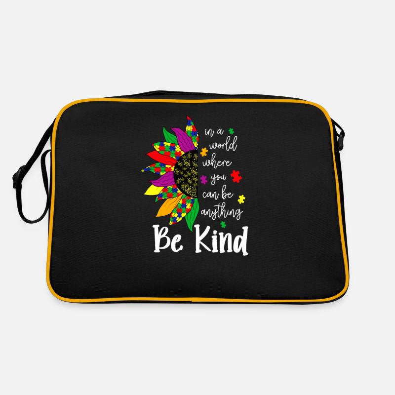 Autismus-Bewusstsein - Sei freundlich bunte Sonnenblume Retro Tasche
