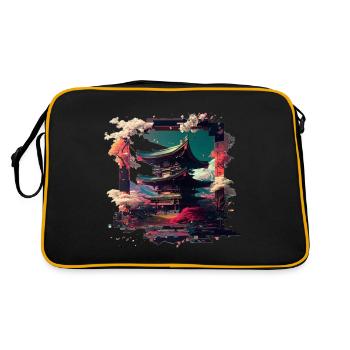 Japanese Building of Tranquility - Retro Bag - black/gold - Back