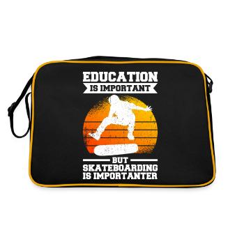 Skateboarding Is Importanter - Retro Tasche - Schwarz/Gold - Hinten
