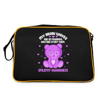 My Brain Waves Are So Powerful Doctors Study Them - Retro Bag - black/gold - Back