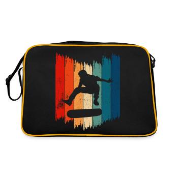 Retro Skateboard Skateboarding - Retro Tasche - Schwarz/Gold - Hinten
