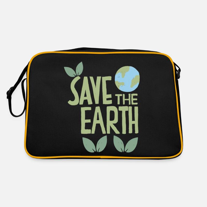 Save the Earth, Handpainted Design, Environmental Protection Retro Bag