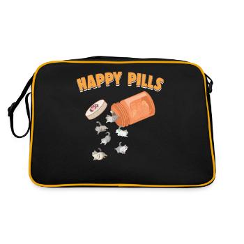 Happy Pills British Shorthair Cat Funny Kitten - Sac Retro - noir/or - Dos