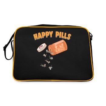 Happy Pills American Shorthair Cat Funny Kitten - Sac Retro - noir/or - Dos