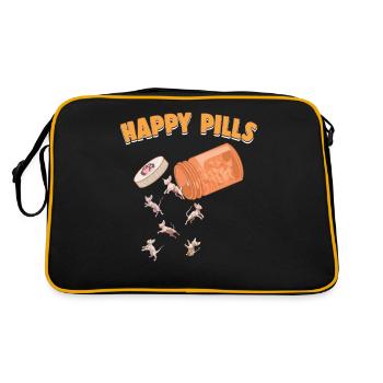 Pilules Happy Sphynx Chat Drôle Chaton Amant Félin - Sac Retro - noir/or - Dos