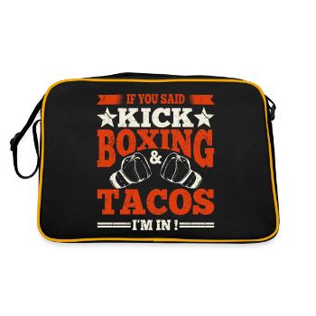 Kickboxer Quote Kickboxing And Tacos Boxing Gloves - Retro Tasche - Schwarz/Gold - Hinten