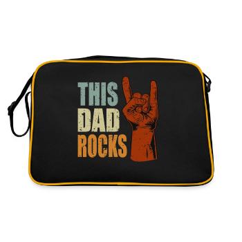 This Dad Rocks Rock n Roll for Daddy for Father's Day - Retro Bag - black/gold - Back