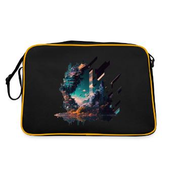Futuristic Japanese city - Retro Bag - black/gold - Back