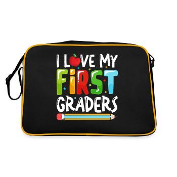 I Love My First Graders - Retro Bag - black/gold - Back