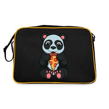 Panda Pizza Lovers Wildlife Animal - Sac Retro - noir/or - Dos