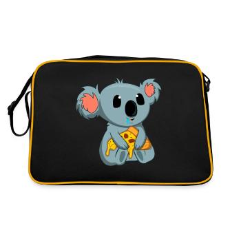 Pizza Eater Koala Lovers Animal Koala Bear - Sac Retro - noir/or - Dos