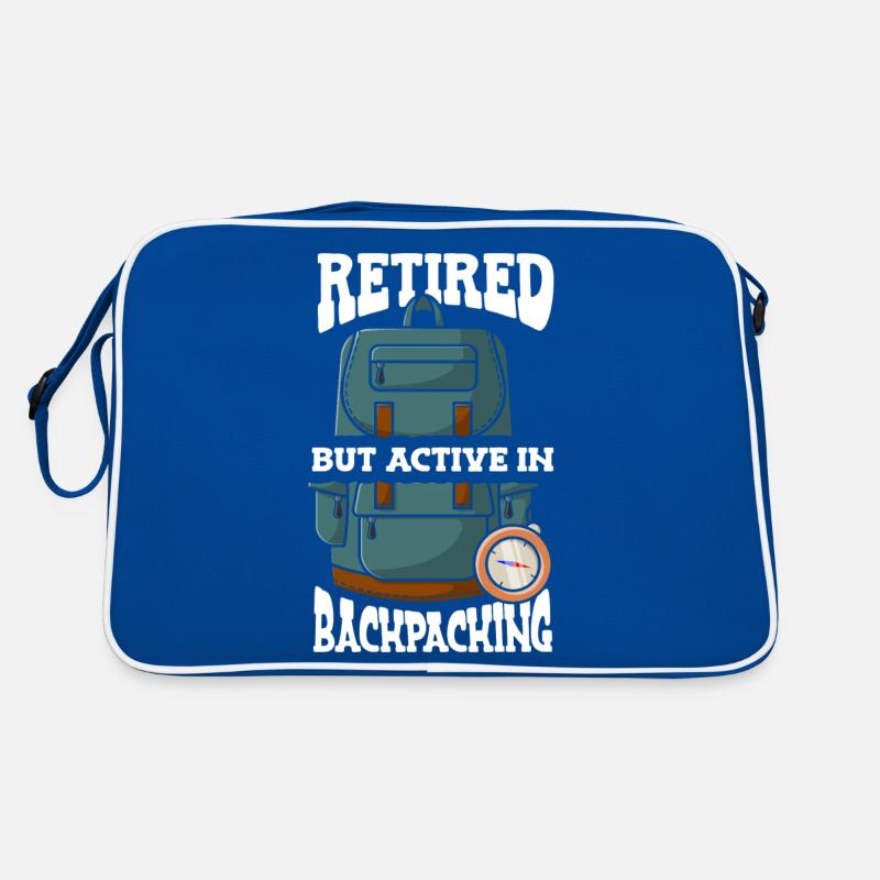 Im Ruhestand, Aber Aktiv In Backpacking Wanderer Retro Tasche