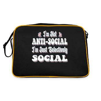 I'm Not Anti-Social I'm Just Selectively Social - Retro Bag - black/gold - Back