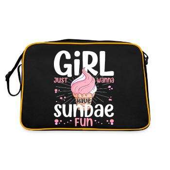 Girl Just Wanna Have Sundae Fun Dessert Popsicle - Retro Tasche - Schwarz/Gold - Hinten