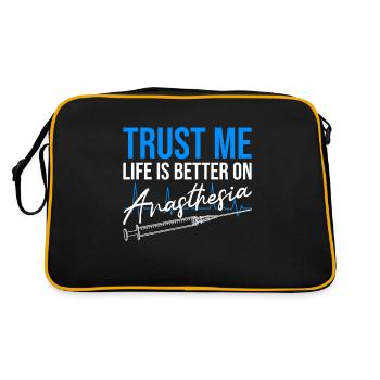 Trust Me Life Is Better On Anesthesia Funny Gift - Retro Bag - black/gold - Back
