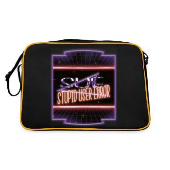 anonymous expect us bio hack funny hacking - Retro Bag - black/gold - Back