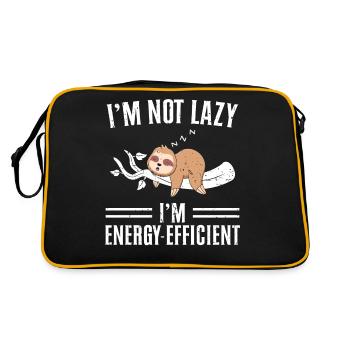 I ́m not lazy I ́m energy efficient - Retro Bag - black/gold - Back
