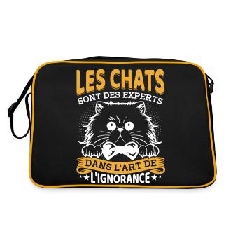 Les chats sont des experts dans lart de lignorance - Sac Retro - noir/or - Dos
