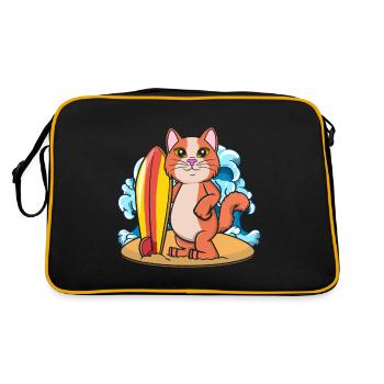 Surfing Cat Whisperer Surfer - Sac Retro - noir/or - Dos