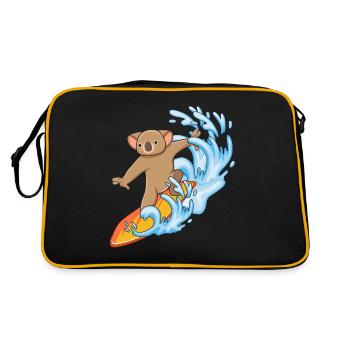 Koala amoureux Koala Whisperer Animal Surfer - Sac Retro - noir/or - Dos